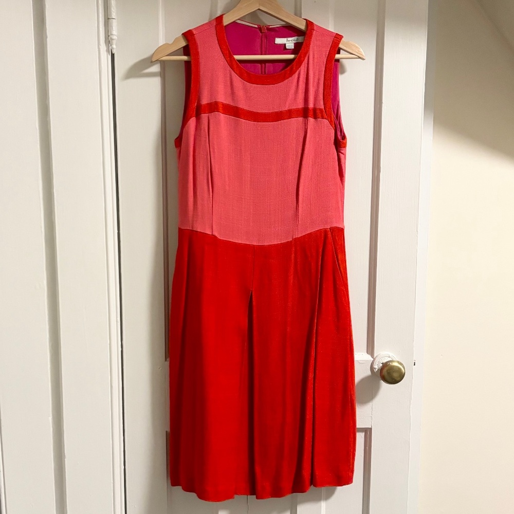 NWOT Boden sleeveless pink and red dress (Size 6)
